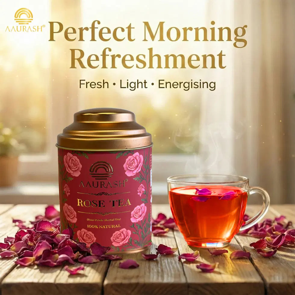 Aaurash Chamomile Tea, Blue Tea & Rose Tea Combo | 100% Natural Flower Tea | Caffeine-Free Herbal Tea | Supports Relaxation, Better Sleep & Skin Health | Rich in Antioxidants